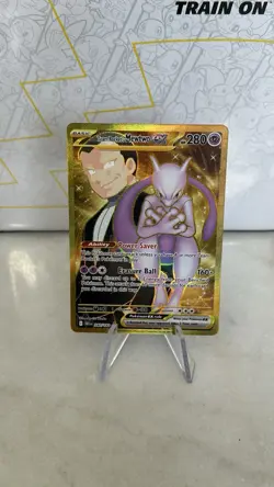 Destined Rivals Gold Team Rockets Mewtwo EX Hyper Rare Card 240/182 - NM - Image 1