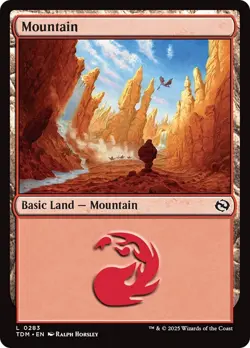 Mountain FOIL TDM Tarkir Dragonstorm MTG 283 BASIC LAND M/NM - Image 1