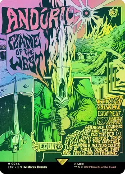 MTG ANDURIL, FLAME OF THE WEST BORDERLESS POSTER FOIL The Lord of the Rings NM - Image 1