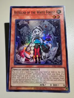 YUGIOH Asian English INFO-AE013 Astellar of the White Forest Super rare NM - Image 1