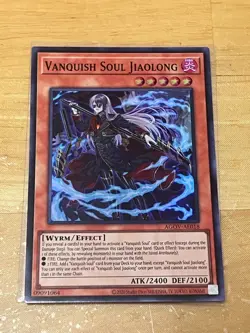 Yugioh Asian English AGOV-AE018 Vanquish Soul Jiaolong x3 Super rare Near Mint - Image 2