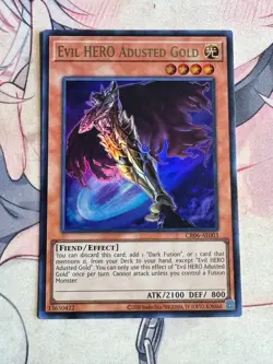 Yugioh Asian English CR06-AE003 Evil HERO Adusted Gold Ultra rare NM - Image 1