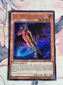 Yugioh Asian English CR06-AE003 Evil HERO Adusted Gold Ultra rare NM - Image 5