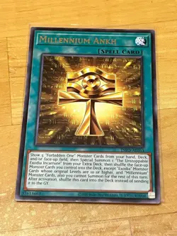 Yugioh Asian English INFO-AE053 Millennium Ankh (Spell) Rare NM - Image 1