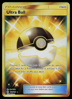 Pokemon Card SM Sun & Moon Base Set Ultra Ball 161/149 Secret Rare Holo - Image 1