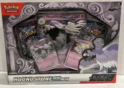 NEW 2025 Pokemon TCG Houndstone ex Box w/ 4 Booster Packs & Promo Card - Image 1