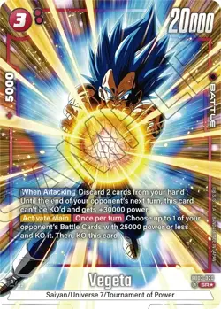 Vegeta FB03-020 ALT ART SR English Raging Roar Dragonball Fusion World Card Game - Image 1