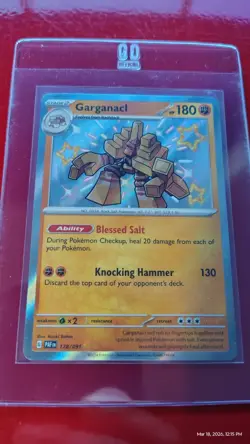 Garganacl Shiny Rare SV: Paldean Fates 178/091 NM Pokemon Card TCG - Image 1