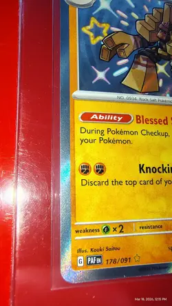 Garganacl Shiny Rare SV: Paldean Fates 178/091 NM Pokemon Card TCG - Image 5
