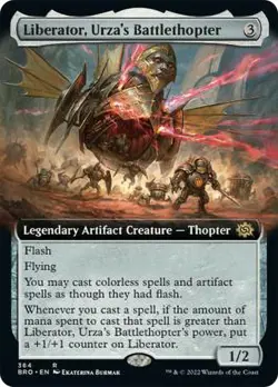 MTG Liberator, Urza's Battlethopter - Foil - Extended Art, Light Play, English T - Image 1