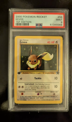 PSA 9 MT 2000 1ST EDITION ROCKET POKEMON EEVEE 55/82 #55 WOTC GRADED - Image 1