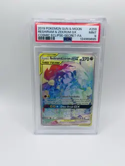 Reshiram & Zekrom GX (Secret) 259/236 Pokemon Tcg Cosmic Eclipse Psa 9 - Image 1