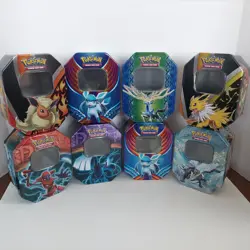 Pokemon TCG Tins, Lot Of 8, Empty. - Image 1