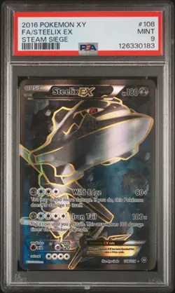 2016 POKEMON XY STEAM SIEGE #108 FULL ART/STEELIX EX PSA 9 - Image 1