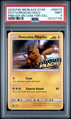 POKEMON SM BLACK STAR PROMO 2019 #SM170 DETECTIVE PIKACHU-HOLO PSA 9 - Image 1