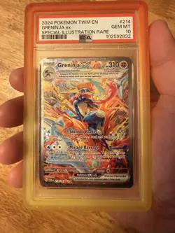 Pokemon Greninja ex 214/167 Twilight Masquerade Special Illustration Rare PSA 10 - Image 1