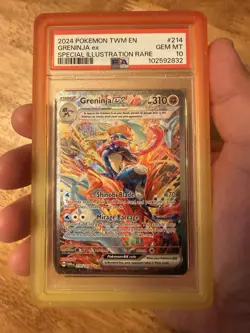 Pokemon Greninja ex 214/167 Twilight Masquerade Special Illustration Rare PSA 10 - Image 2