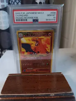 2000 POKEMON JPN NEO 2 PROMO REVERSE FOIL #006 CHARIZARD PSA 10 - Image 1