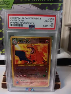 2000 POKEMON JPN NEO 2 PROMO REVERSE FOIL #006 CHARIZARD PSA 10 - Image 3