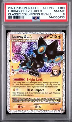 2021 POKEMON CELEBRATIONS CLASSIC COLLECTION #109 LUXRAY GL LV.X-HOLO PSA 8 - Image 1