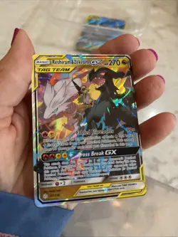Pokemon Reshiram & Zekrom GX TAG TEAM Ultra Rare Holo SM-Cosmic Eclipse 157/236 - Image 2