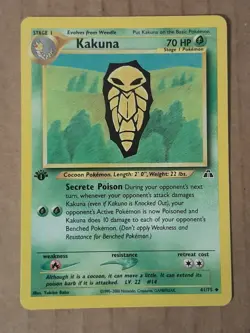 Pokemon Kakuna 41/75 Neo Discovery 1st Edition LP-NM See Pictures - Image 1