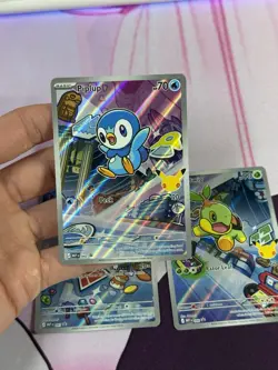 Pokemon First partners Series 1 Turtwig, Piplup, Chimcar Illustration Promo Set - Image 3