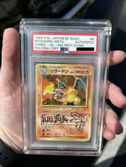 Charizard Base NO RARITY - Arita Signed & Sketched- PSA Authentic - Pokemon 1st - Image 2