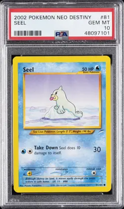 2002 POKEMON NEO DESTINY #81 SEEL PSA 10 - Image 1