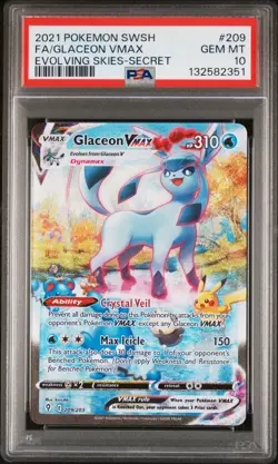 2021 POKEMON SWORD & SHIELD EVOLVING SKIES SECRET FULL ART/GLACEON VMAX PSA 10 - Image 1