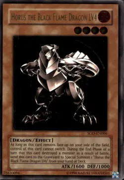Horus the Black Flame Dragon LV4 Unl Ed Ultimate Rare SOD-EN006 Yu-Gi-Oh! - Image 1