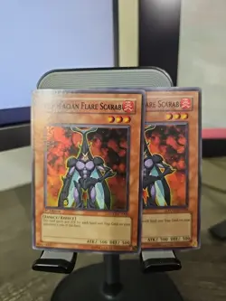 Yu-Gi-Oh! Neo-Spacian Flare Scarab POTD-EN004 1st Edition Super Rare LP 2x - Image 1