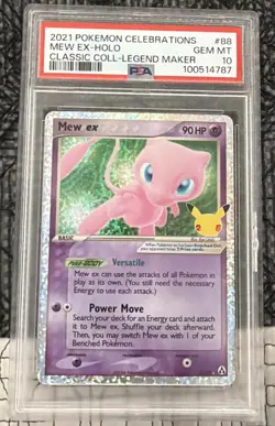 2021 POKEMON CELEBRATIONS #88 MEW EX HOLO CLASSIC COLL LEGEND MAKER PSA 10 - Image 1