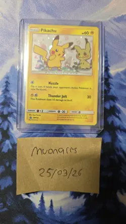 Pokemon TCG Pikachu & Mimikyu Holo Promo SM162 NM Pack Fresh - Image 1