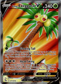 Alolan Exeggutor V (Full Art) Ultra Rare Pokemon GO 071/078 NM - Image 1