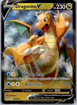 Dragonite V Ultra Rare Pokemon GO 049/078 NM - Image 1
