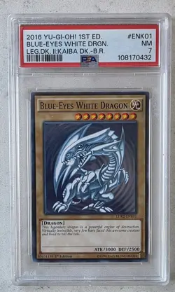 2016 Yu-Gi-Oh! 1st Ed. Blue-Eyes White Dragon PSA 7 - Image 1
