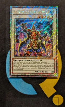 RA03-EN250 Legendary Six Samurai - She En Platinum Secret Rare 1st Ed YuGiOh - Image 1
