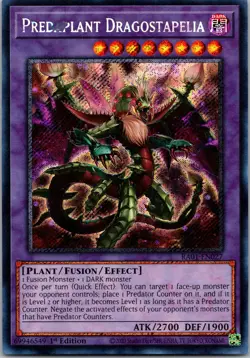 Yugioh Predaplant Dragostapelia RA01-EN027 1st Edition Secret Rare NM - Image 1