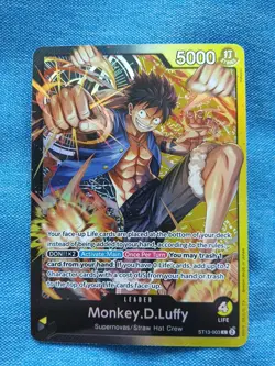 One Piece CCG Monkey.D.Luffy ST013-003 GEM MINT FOIL Card ENGLISH Leader Bandai - Image 1