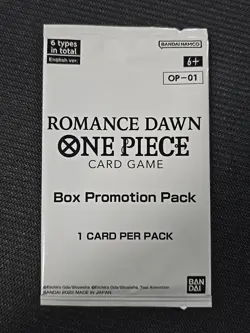 One Piece TCG Romance Dawn OP01 Promo Booster Pack 1 Card Box Topper - Image 1