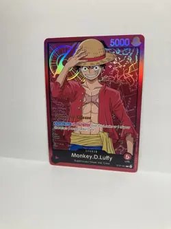 One Piece TCG Monkey.D.Luffy ST01-001 Leader Super Pre-Release NM Foil English - Image 2