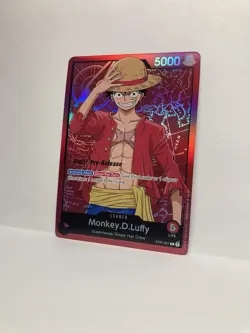 One Piece TCG Monkey.D.Luffy ST01-001 Leader Super Pre-Release NM Foil English - Image 4