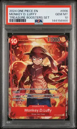 2024 ONE PIECE PROMOS TREASURE BOOSTERS SET #006 MONKEY D. LUFFY PSA 10 - Image 1