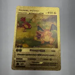 Pokemon Charmander, Charmeleon & Charizard GX HP450 Gold Foil Card - Image 1