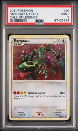2011 Pokemon Call of Legends Rayquaza-Holo #20 PSA 9 MINT - Image 1