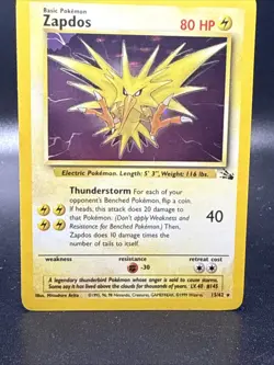 ZAPDOS - 15/62 - Fossil - HOLO ERROR - Pokemon Card - Image 3