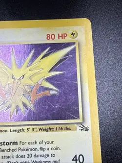 ZAPDOS - 15/62 - Fossil - HOLO ERROR - Pokemon Card - Image 4