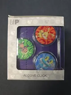 Ultra Pro Pokemon Alcove Click Deck Box KALOS 4 Magnetic Badges, Holds 100 Cards - Image 1