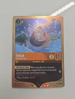Timon - Snowball Swiper Lorcana Winterspell Promo Card Foil 32/P3 Amber - Image 1